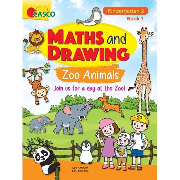 Maths and Drawing for Kindergarten 2 Book 1: Zoo Animals